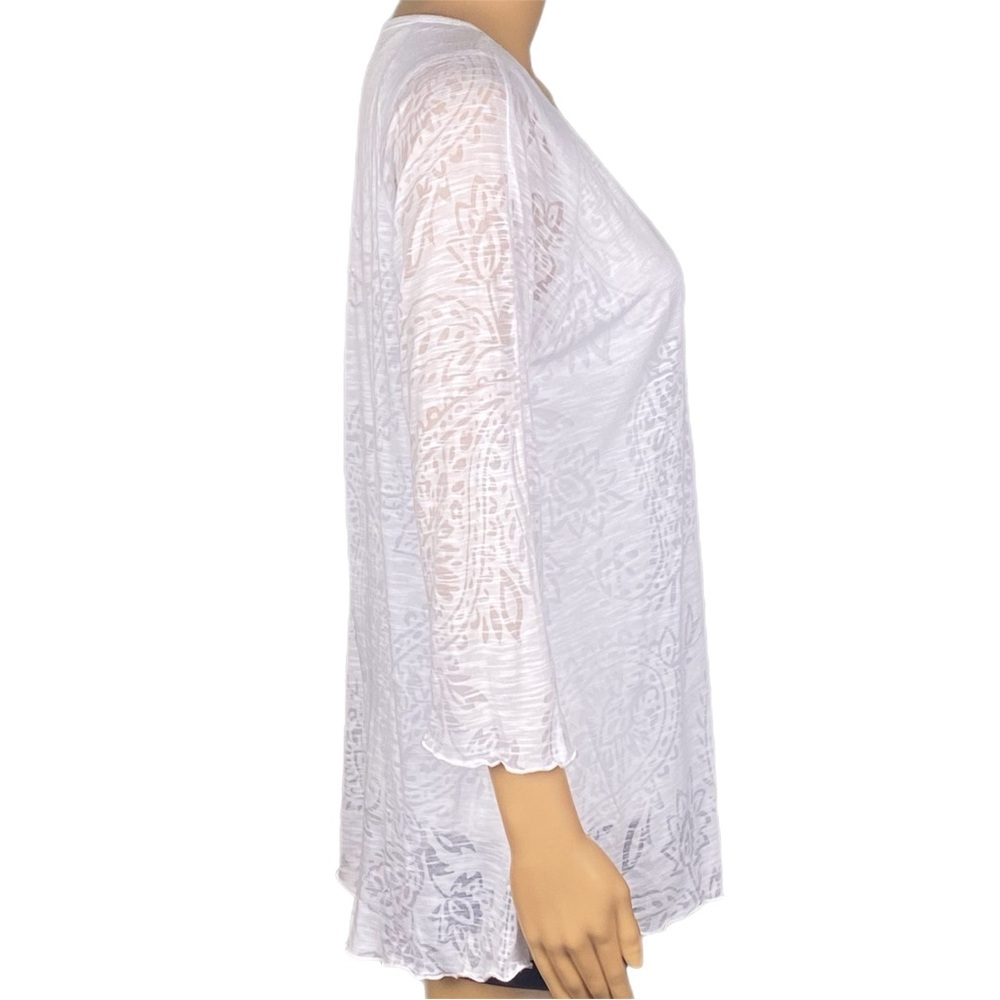 MIRACLEBODY by MIRACLESUIT white burnout fabric top over slimming tank top Large - Picture 3 of 13